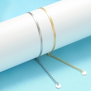 Minimalist 2.5mm stainless steel snake bone chain bracelets in gold and silver tones
