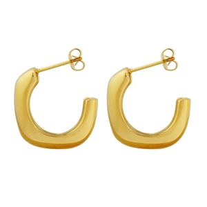 Pendientes de aro dorados en forma de U de acero inoxidable estilo francés vintage