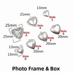 Detailed view of assorted silver heart locket pendants with various textures and sizes