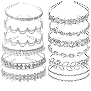Rhinestone Artificial Pearl Headband Alloy Metal Hair Hoop Bridal Wedding Crown Elegant Hair Accessories For Women Girls