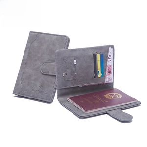 RFID Passport Holder PU Leather Travel Document Organizer Card Slots SIM Pocket Buckle Slim Cover For Men Women
