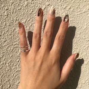 Minimalist multi-layer spiral 925 sterling silver pinky ring worn by model