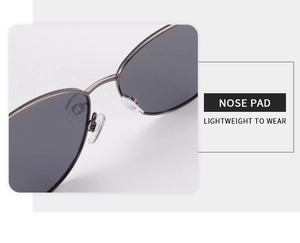 Détail des plaquettes de nez en silicone antidérapantes sur lunettes aviateur rétro