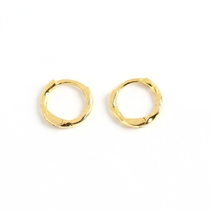 S925 sterling silver twist hoop earrings with elegant golden twisted texture