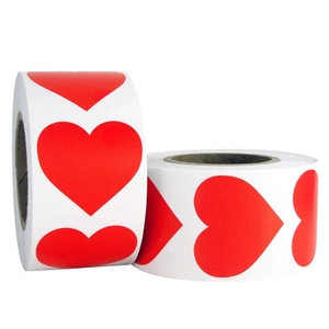 Heart Shaped Stickers Labels Copperplate Self Adhesive Multicolored Decorative Sealing For Gift Packaging Wedding DIY Crafts