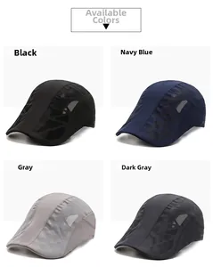 Detail view of quick-dry mesh panel on breathable outdoor caps in four classic colors