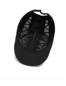 Internal view of the breathable quick-dry sports cap with mesh panels and adjustable buckle