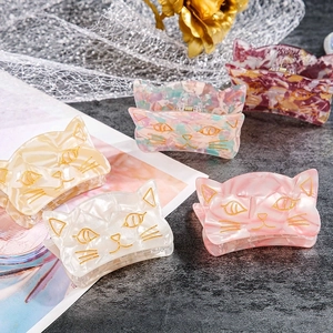 Cute acrylic cat hair claws in assorted colors and patterns for girls