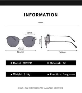 Guide des tailles détaillé pour lunettes aviateur rétro avec dimensions de la monture