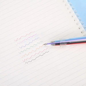 Penna a sfera creativa trasparente a 6 colori per studenti con test d'inchiostro multicolore