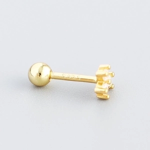 Minimalist S925 sterling silver screw back earrings with sparkling cubic zirconia stone