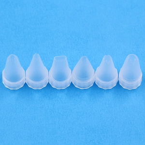 Set di 6 beccucci in plastica trasparente con varie punte per decorazione torte fai-da-te