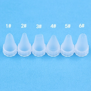 Set di sei beccucci in plastica numerati da 1 a 6 per decorazione cover fai da te