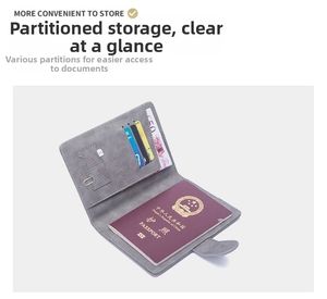 Detailed interior of slim RFID passport holder with card slots and SIM compartments
