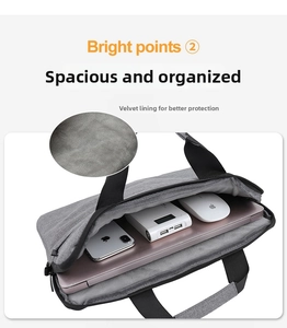 Details der grauen Laptoptasche mit weichem Samtfutter und großem Stauraum