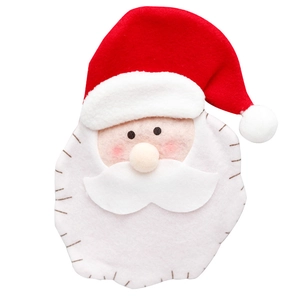 Cartoon Santa Claus felt cutlery holder for Christmas dining table party decoration
