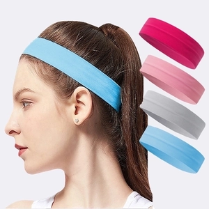 Breathable seamless yoga headband for sports in sky blue, rose, pink and grey colors