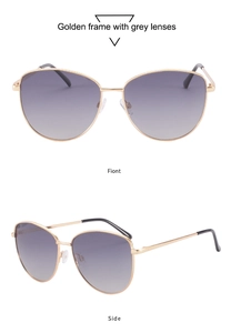 Détail de lunettes aviateur dorées avec texture tressée et verres gris dégradés