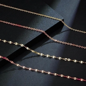 Polished 18k gold and rose gold titanium steel link chains for women jewelry