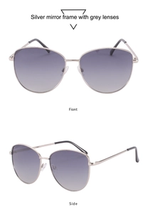 Vues détaillée de face et de profil de lunettes aviateur argentées aux verres dégradés