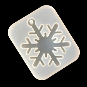 Translucent snowflake silicone mold with hanging hole for DIY resin jewelry and ornaments