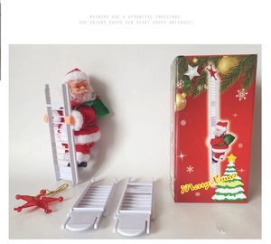 Electric Santa Claus climbing ladder toy set with festive gift box packaging