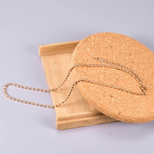 Minimalist 18K gold bead chain necklace with lobster clasp and adjustable length
