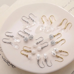 Boucles D'oreilles Pendantes En Acier Inoxydable Avec Künstliche Perle D'imitation Strass Cristal Crochet Élégant Pour Femmes