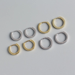 Pendientes de aro minimalistas de plata de ley S925 en oro y plata, juego de 8 piezas