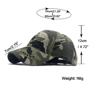 Détail de la casquette camouflage U.S. ARMY avec broderie tactique d'étoile