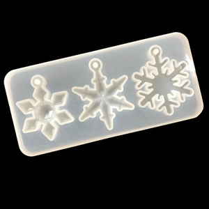 Translucent snowflake silicone mold with three patterns for DIY resin jewelry making