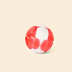 Dog Toy Ball TPR Rubber Bite Resistant Teeth Cleaning Built-in Bell Interactive Training Geometric Texture Colorful