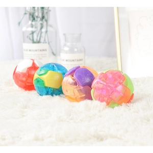 Colorful interactive puzzle ball toys for dogs made of durable translucent soft rubber