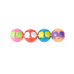 Interactive bouncy bell dog ball toy in four vibrant colors for pet training and play