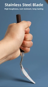 Close-up showing the high elasticity and flexibility of a durable stainless steel palette knife