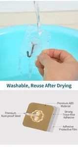 Detail eines wasserfesten Klebehakens mit ABS-Material und waschbarer Klebefläche