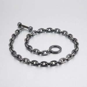 Collana Da Uomo In Acciaio Al Titanio Retrò Con Ciondolo A Manubrio Stile Industriale Chiusura A Togle Punk