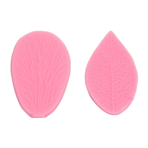 Set de 5 moules à fondant en silicone avec textures réalistes de feuilles et de pétales