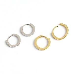 Pendientes de aro minimalistas de plata de ley S925 en acabado dorado y plateado