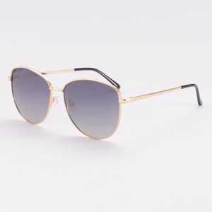 Lunettes de soleil pilote dorées vintage avec verres dégradés violets et monture métal