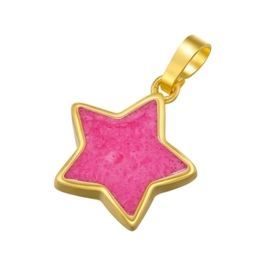 Colgante de estrella dorada con incrustación rosa para collares y pulseras DIY