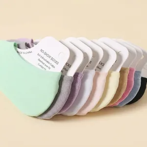 Set of 9 colorful thin velvet invisible no-show boat socks for women and children