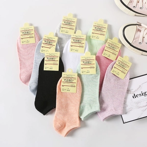 Pastel cotton low cut invisible boat socks for women in various solid colors