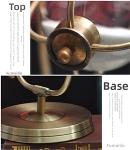 Makro-Detail von antikem Bronze-Sanduhrrahmen mit gebürsteter Textur und Standfuß