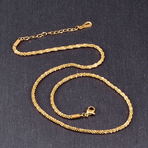 Detailed view of 18K rose gold plated stainless steel star necklace with lobster clasp
