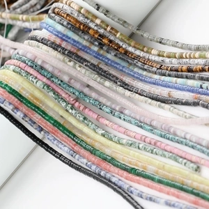 Handmade 2x4mm multi-color natural stone spacer beads for DIY jewelry making