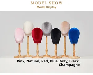 Mannequin head stands for hats and wigs in seven colors with wooden bases