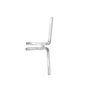 Minimalist silver alloy double C ear cuff with smooth polished finish and U-shaped design