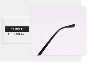 Detail of ergonomic curved temple tip of black round sunglasses for a comfortable fit