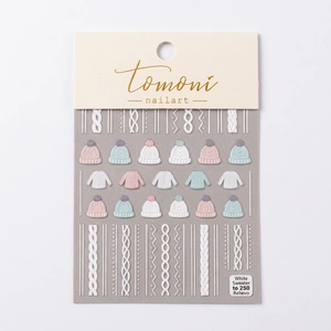 3D embossed nail art stickers with winter sweater knit textures and patterns